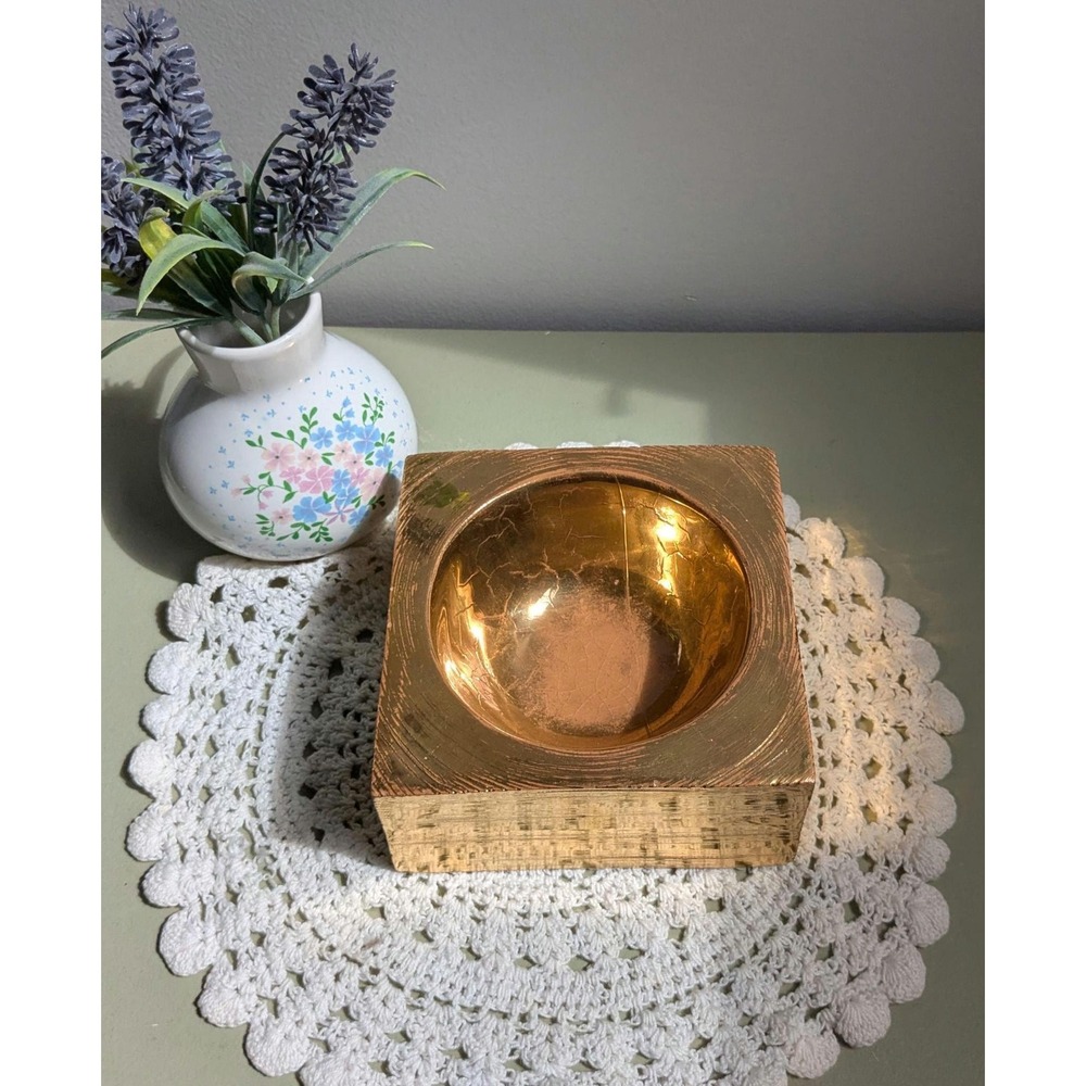 Vintage Copper Glaze Catchall Bowl, Mid Century Modern Trinket Dish